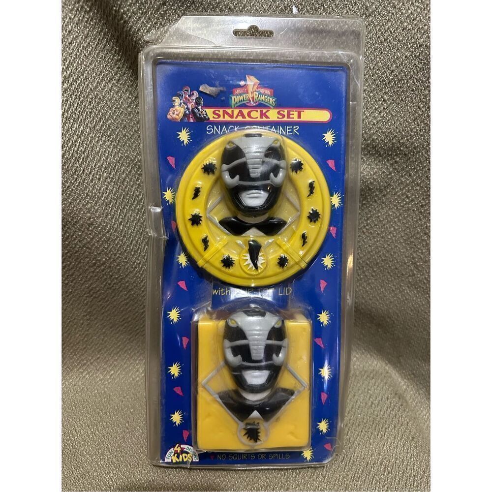 Vtg 1994 90's Mighty Morphin Power Rangers MMPR Snack Set New NIP Yellow Zach